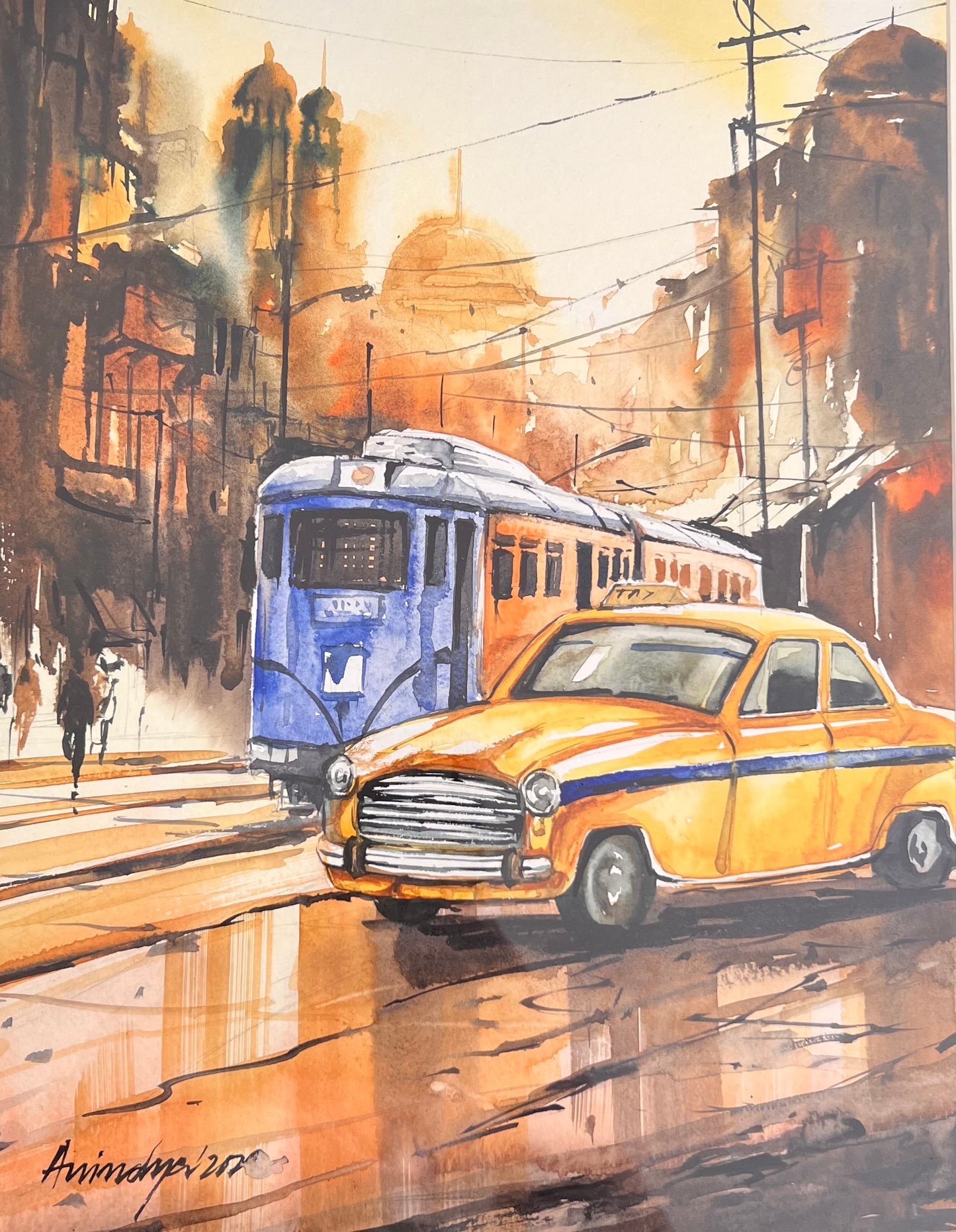 Bustling Street Scene painting