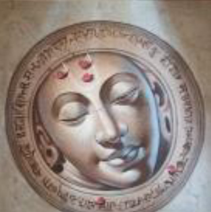 Radiant Enlightenment: Handcrafted Buddha Portrait