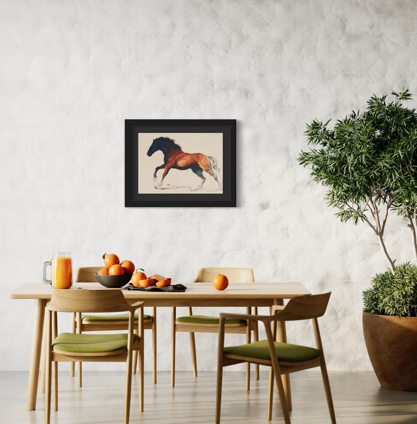 Captivating Equine Energy - Handmade Painting of a Running Horse