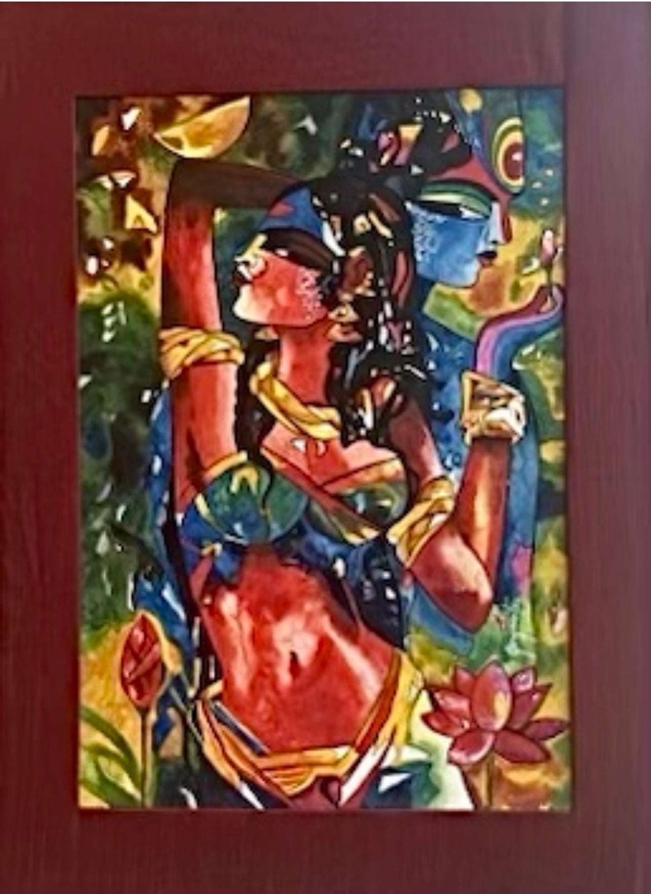 Radha Krishna Watercolors Painting
