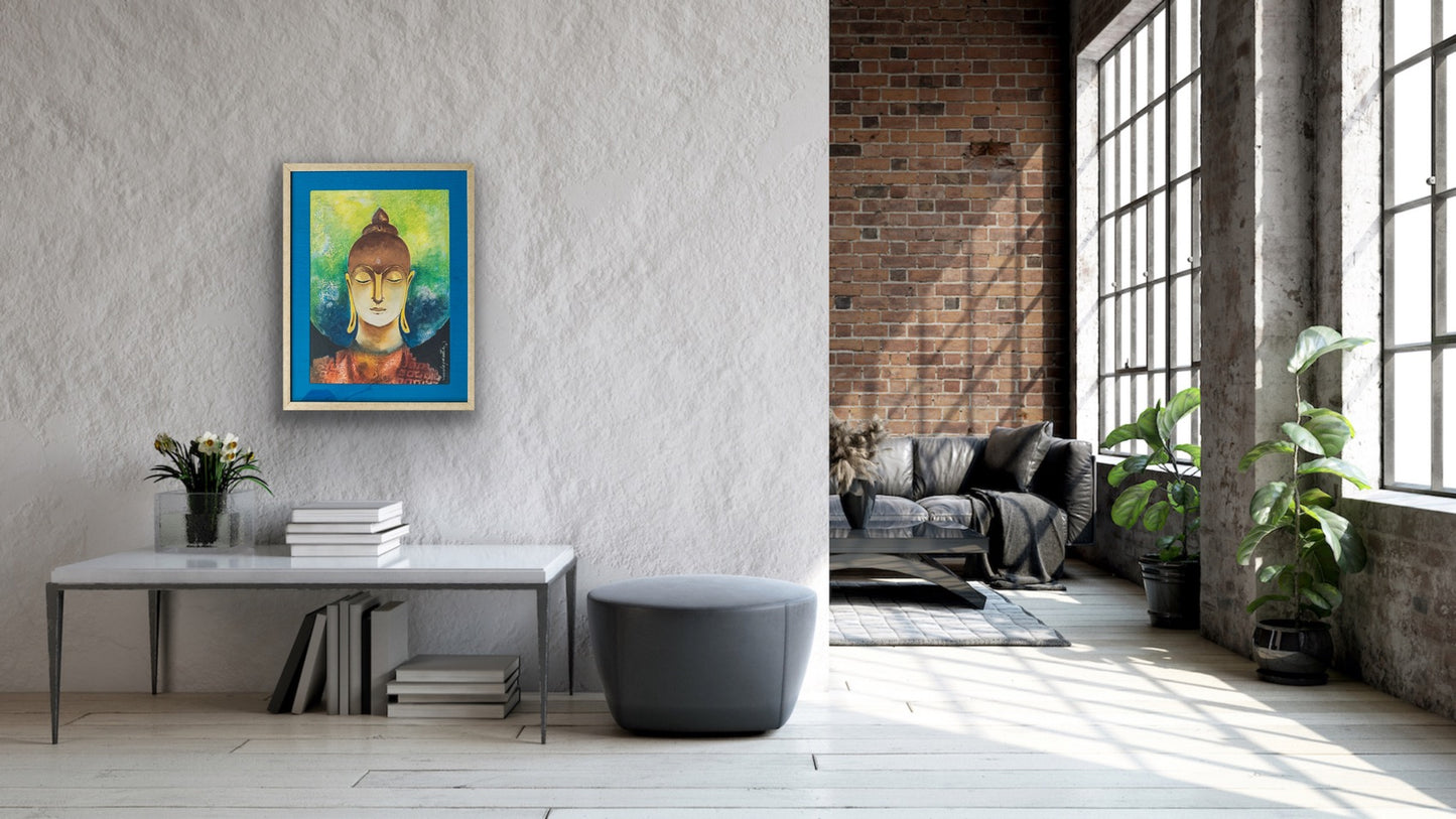 Enlightened Serenity: Handmade Buddha Painting