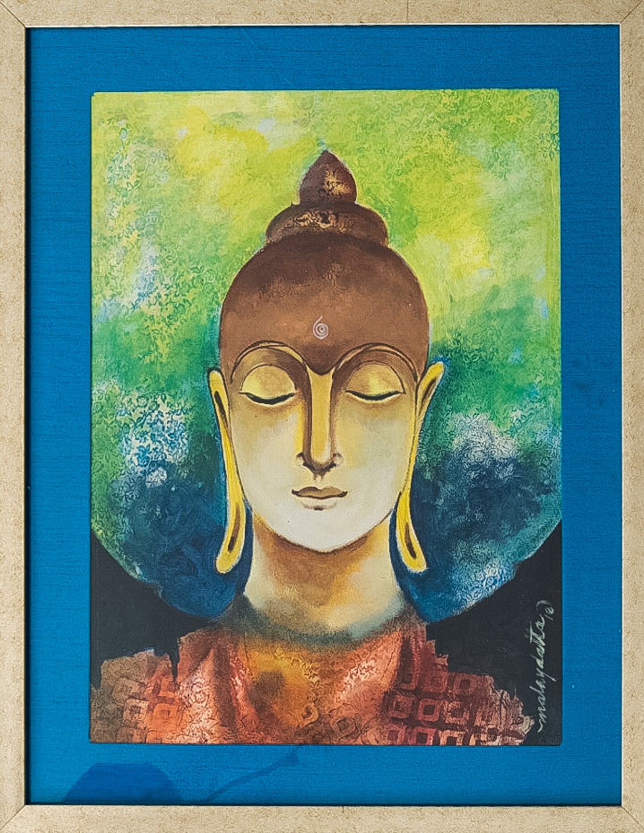 Enlightened Serenity: Handmade Buddha Painting
