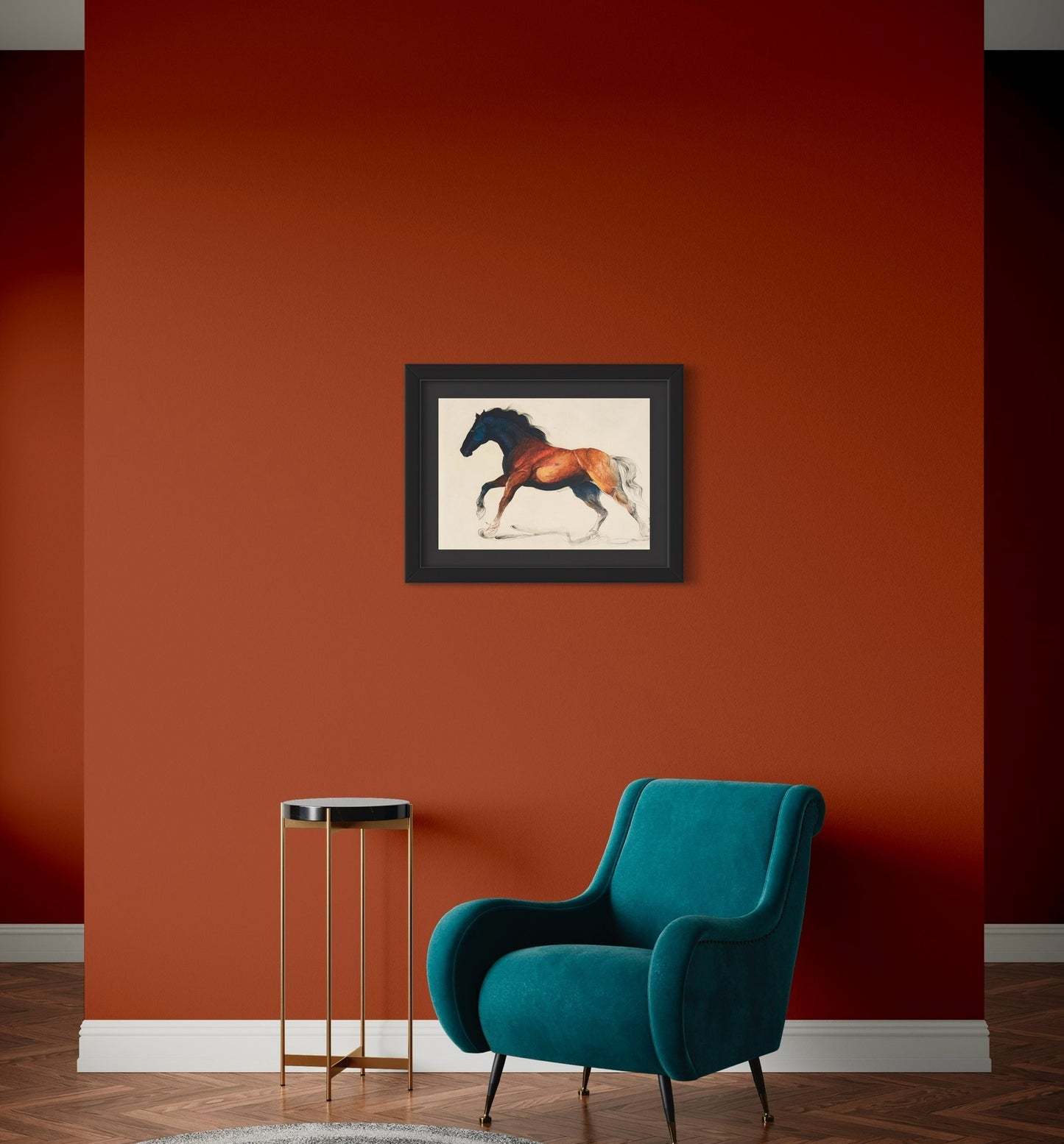Captivating Equine Energy - Handmade Painting of a Running Horse