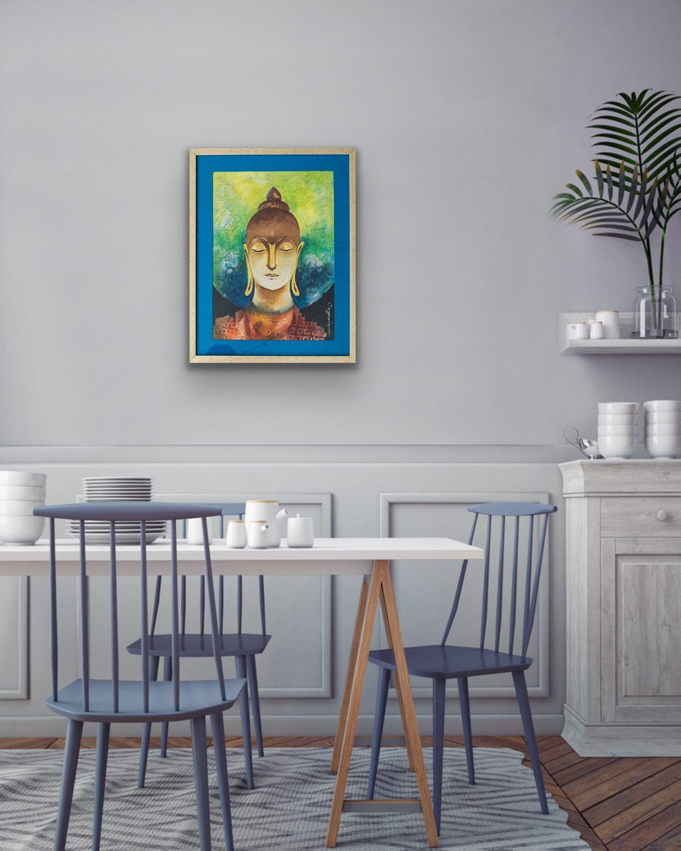Enlightened Serenity: Handmade Buddha Painting