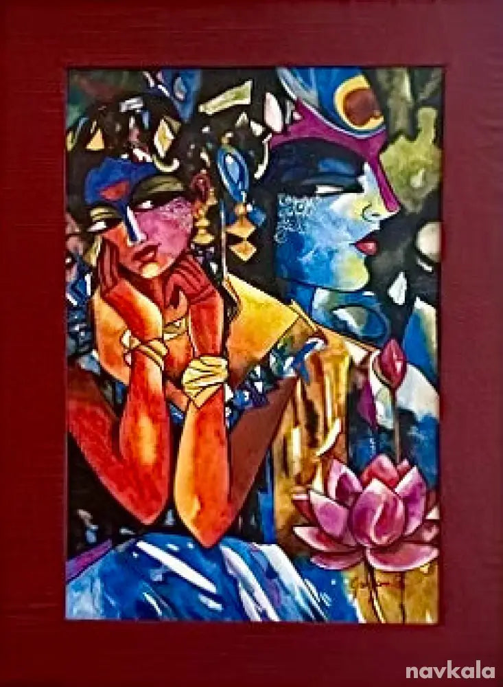 radha krishna canvas painting online