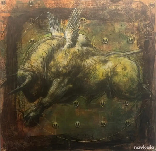 Winged Bull Painting